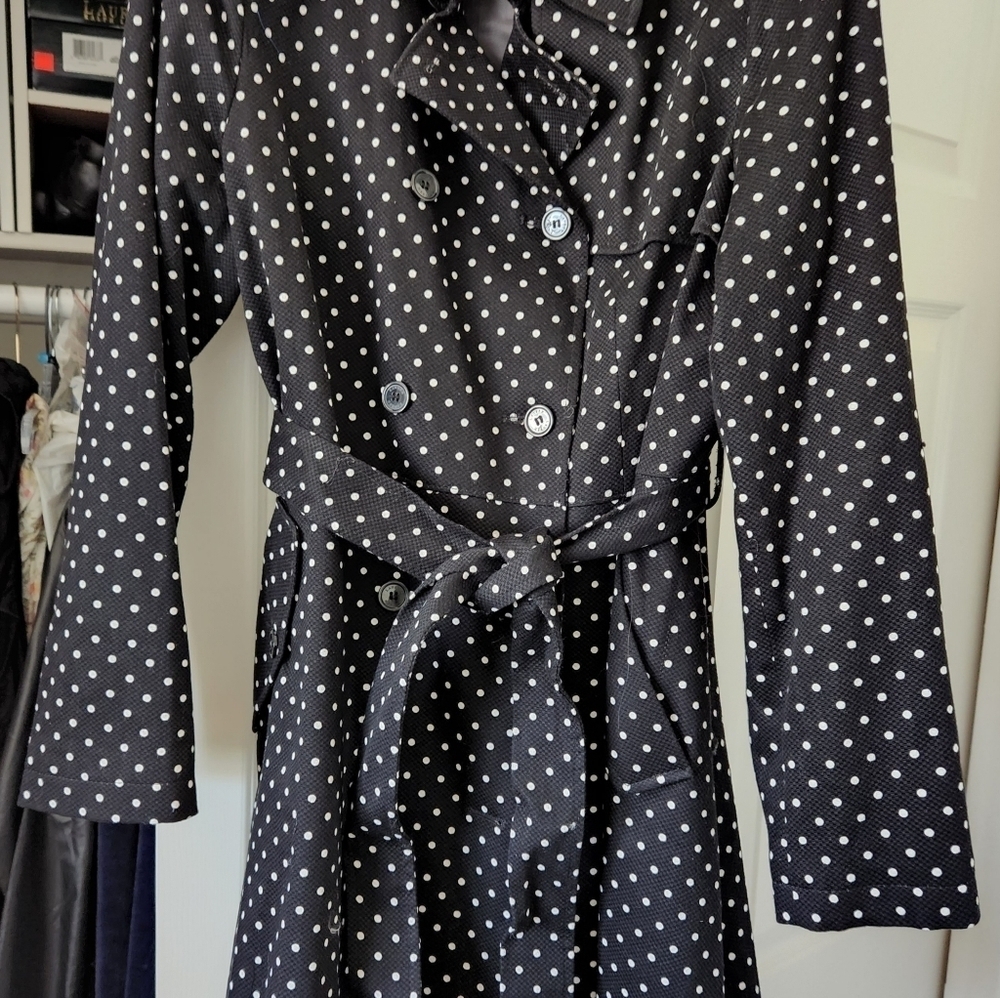 New Lauren Ralph Lauren Polka Dot Trenchcoat sz XL - Picture 11 of 15